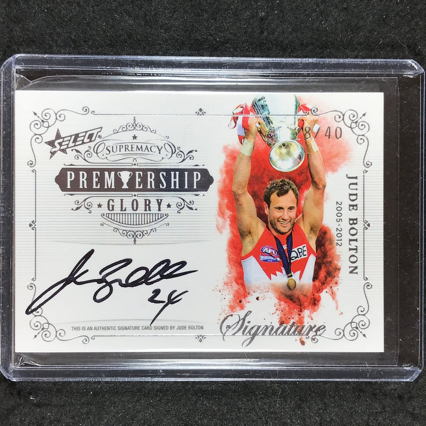 2021 Select AFL Supremacy JUDE BOLTON Premiership Glory Signature 28/40 #PGS57