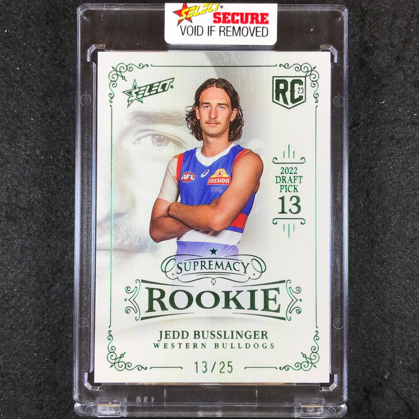 2021 Select AFL Supremacy Rookie JEDD BUSSLINGER 2022 Draft Platinum Green 13/25