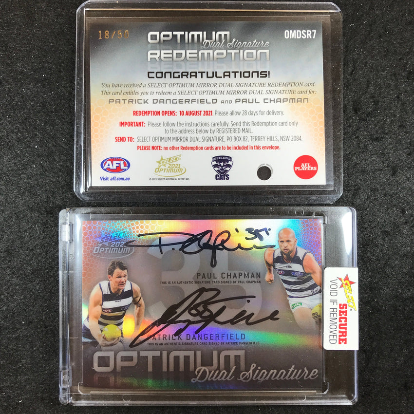 2021 Select AFL Optimum DANGERFIELD CHAPMAN Mirror Dual Signature 18/50