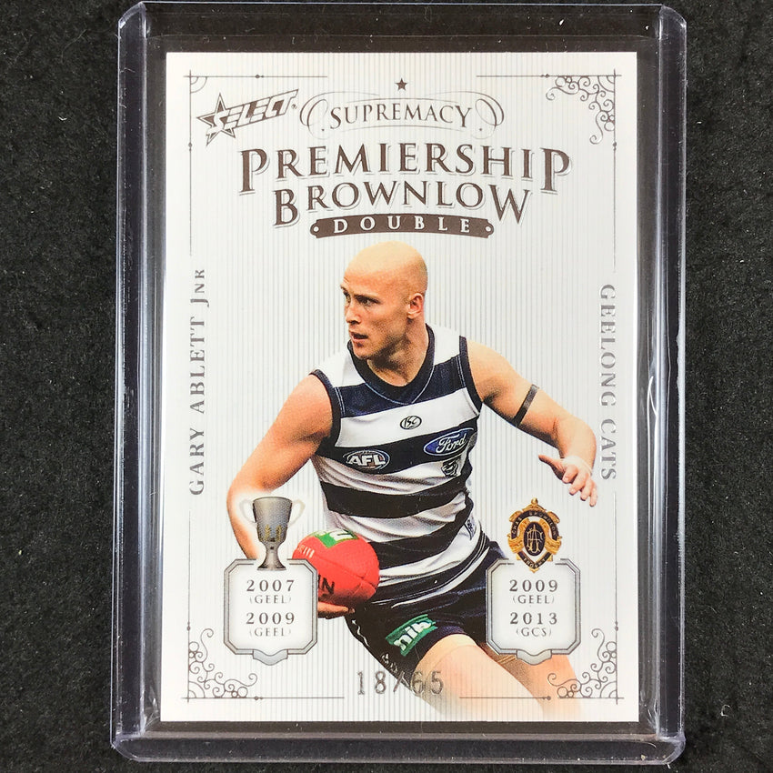 2019 Select AFL Supremacy GARY ABLETT JNR. Premiership Brownlow Double 18/65 #16
