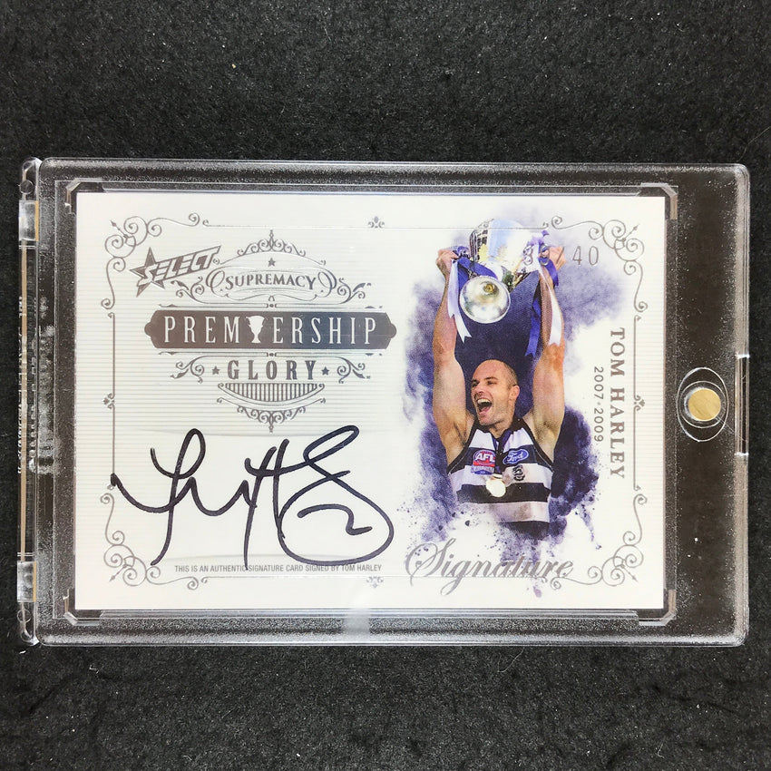 2019 Select AFL Supremacy TOM HARLEY Premiership Glory Signature 39/40 #PGS13