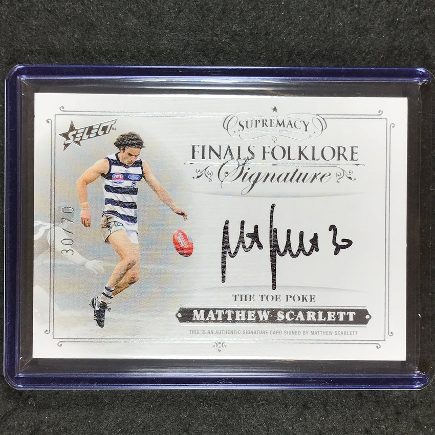 2019 Select AFL Supremacy MATTHEW SCARLETT Finals Folklore Signature 30/70