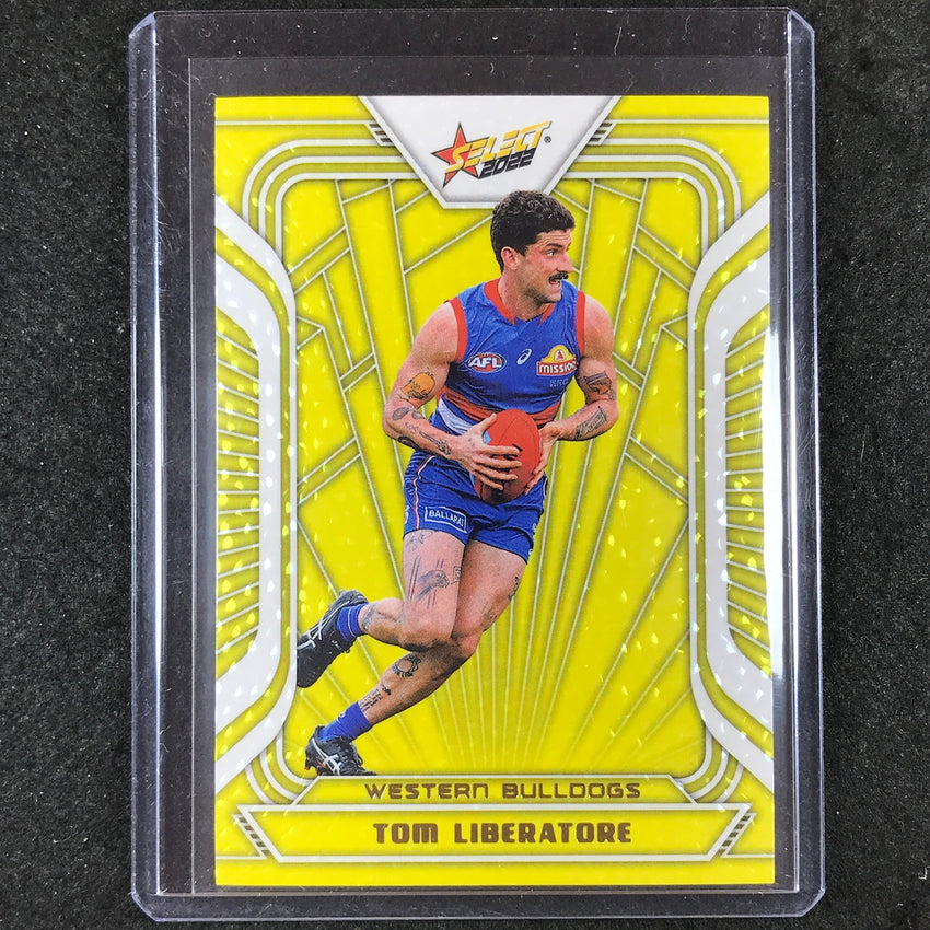 2022 Select AFL Footy Stars TOM LIBERATORE Fractured Acid Yellow 001/145 #FP210