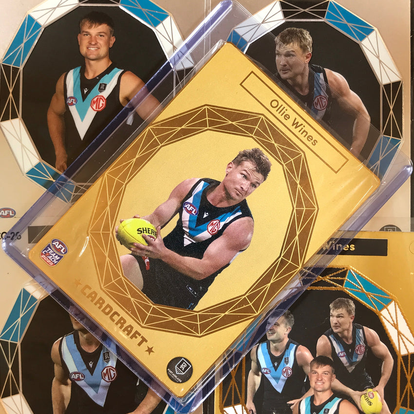 2023 Teamcoach AFL OLLIE WINES Cardcraft 24k Gold-Plated Card & Collage
