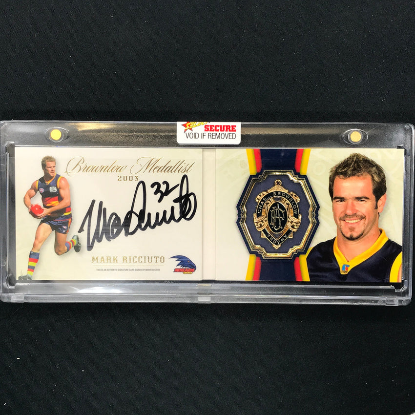 2024 Select AFL Brownlow Medallist MARK RICCIUTO 2003 Signature Booklet 149/150