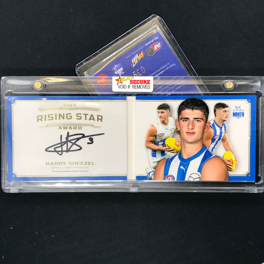 2023 Select Footy Stars HARRY SHEEZEL Rising Star Booklet Signature Gold 039/260