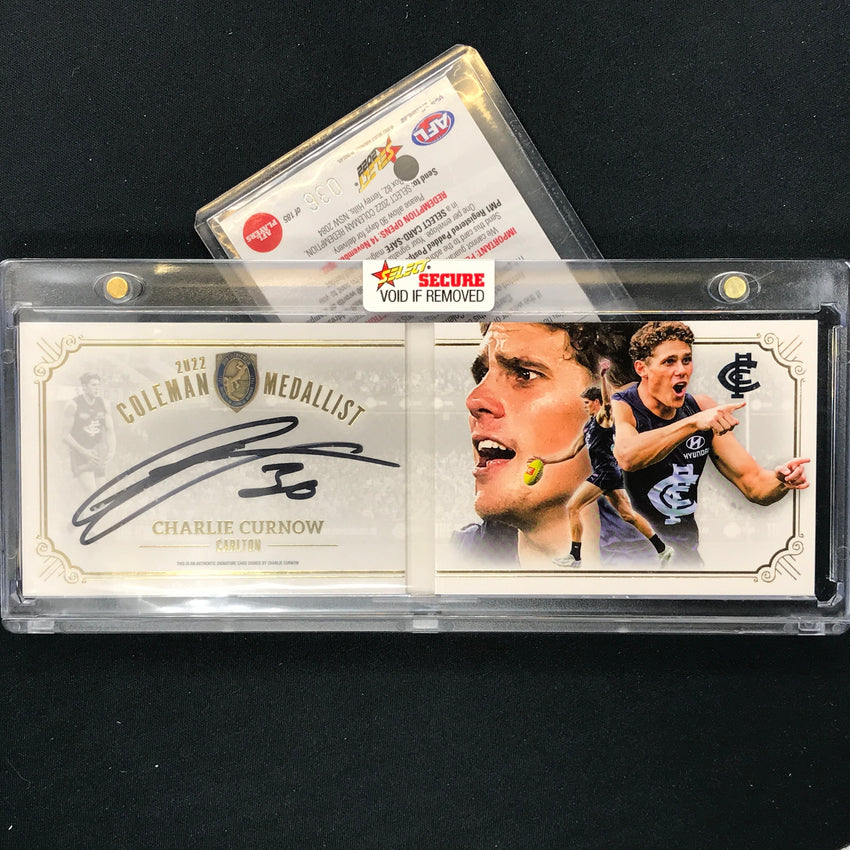 2022 Select Footy Stars CHARLIE CURNOW Coleman Medal Signature Booklet 036/185