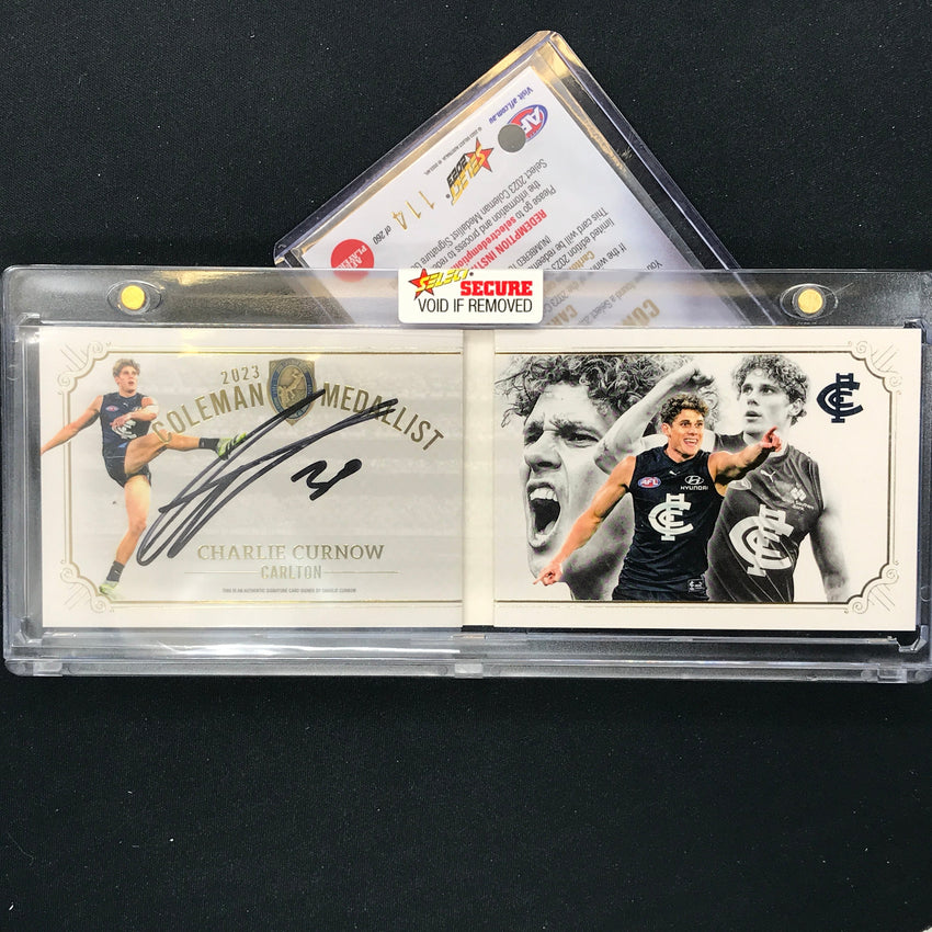 2023 Select Footy Stars CHARLIE CURNOW Coleman Medal Signature Booklet 114/185