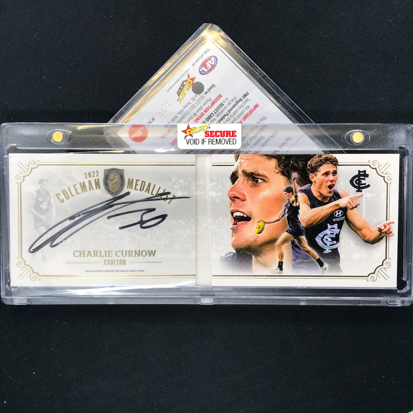 2022 Select Footy Stars CHARLIE CURNOW Coleman Medal Signature Booklet 125/185