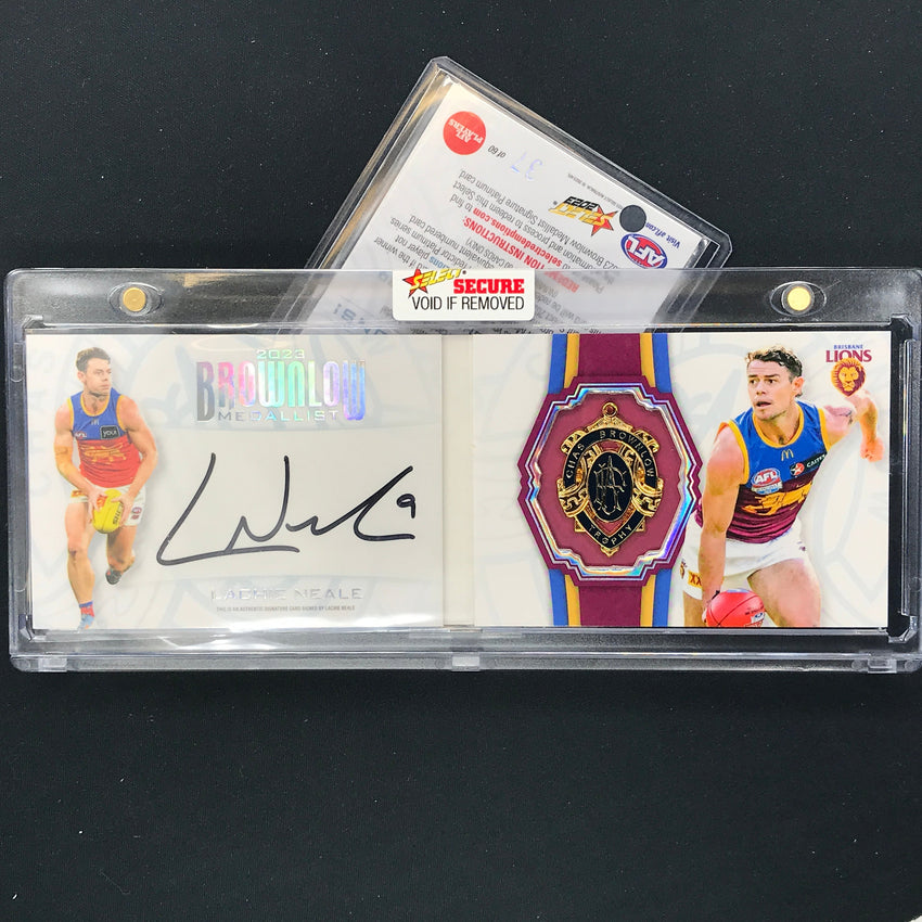 2023 Select Footy Stars LACHIE NEALE Brownlow Medallist Signature Platinum 37/60