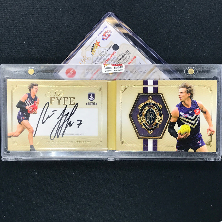2019 Select AFL Footy Stars NAT FYFE Brownlow Medallist Signature Gold 067/225