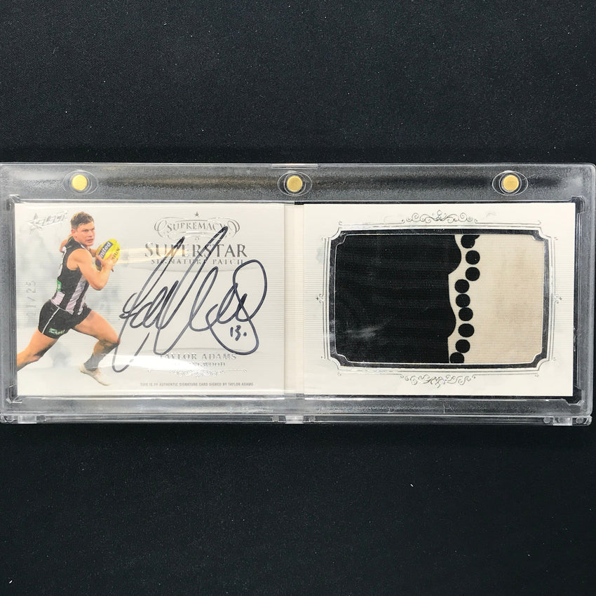 2021 Select AFL Supremacy TAYLOR ADAMS Superstar Signature Patch Booklet 11/25