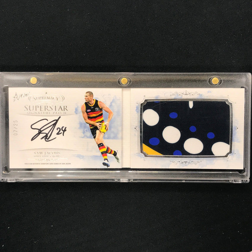 2019 Select AFL Supremacy SAM JACOBS Superstar Signature Patch Booklet 07/25