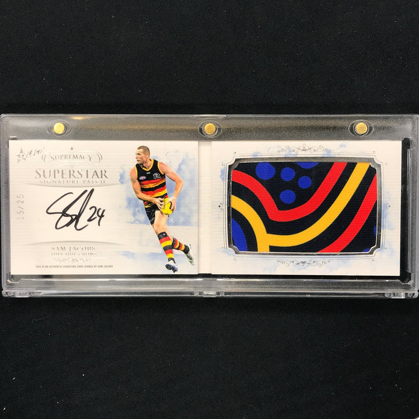 2019 Select AFL Supremacy SAM JACOBS Superstar Signature Patch Booklet 15/25