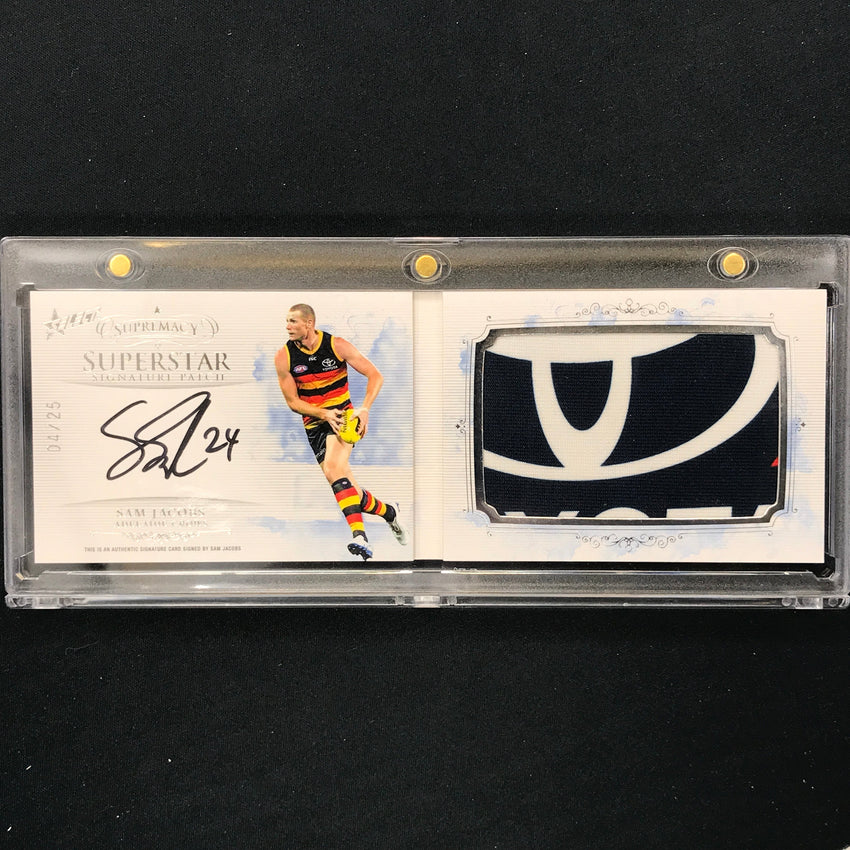 2019 Select AFL Supremacy SAM JACOBS Superstar Signature Patch Booklet 04/25