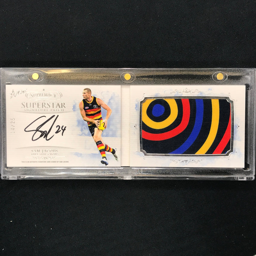 2019 Select AFL Supremacy SAM JACOBS Superstar Signature Patch Booklet