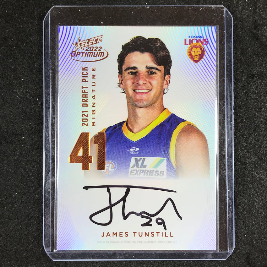 2022 Select AFL Optimum JAMES TUNSTILL 2021 Draft Pick Signature Copper 95/170