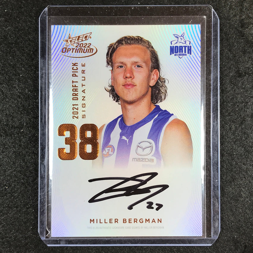 2022 Select AFL Optimum MILLER BERGMAN 2021 Draft Pick Signature Copper 154/170