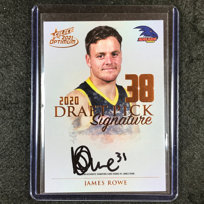 2021 Select AFL Optimum JAMES ROWE 2020 Draft Pick Signature Copper 21/170 #38