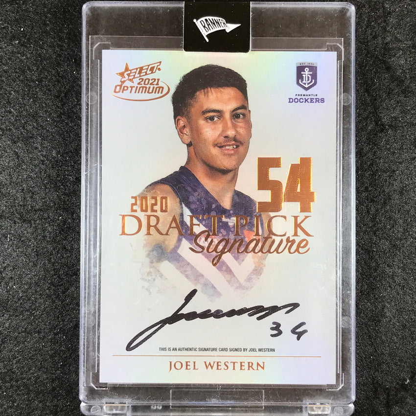 2021 Select AFL Optimum JOEL WESTERN 2020 Draft Pick Signature Copper 163/170