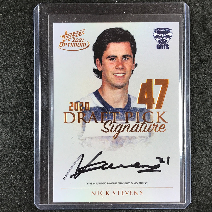 2021 Select AFL Optimum NICK STEVENS 2020 Draft Pick Signature Copper 29/170 #47