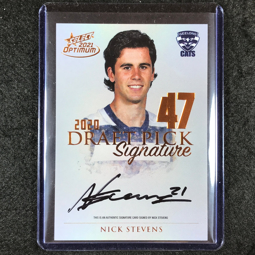 2021 Select AFL Optimum NICK STEVENS 2020 Draft Pick Signature Copper 17/170 #47