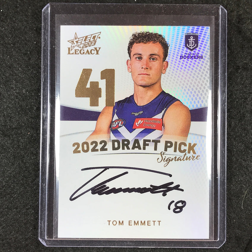 2023 Select AFL Legacy TOM EMMETT 2022 Draft Pick Signature Auto Gold 37/90 #41