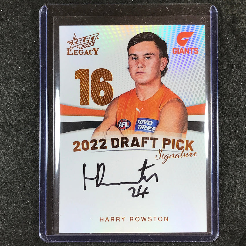 2023 Select AFL Legacy HARRY ROWSTON 2022 Draft Pick Signature Copper 51/175 #16