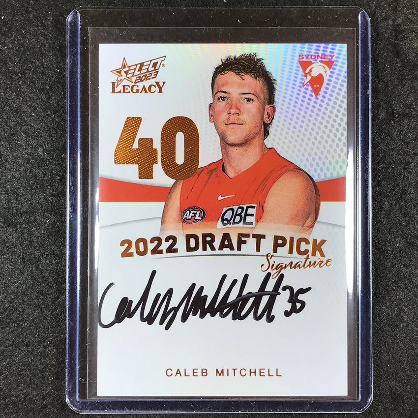 2023 Select AFL Legacy CALEB MITCHELL 2022 Draft Pick Signature Copper 18/175