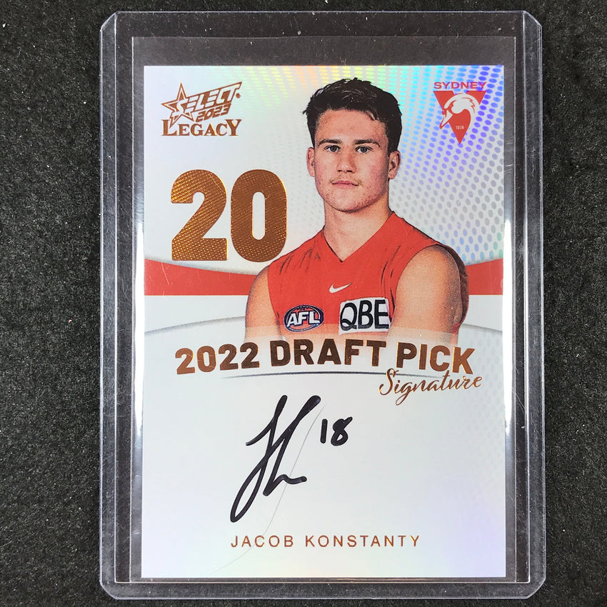 2023 Select AFL Legacy JACOB KONSTANTY 2022 Draft Pick Signature Copper 94/175