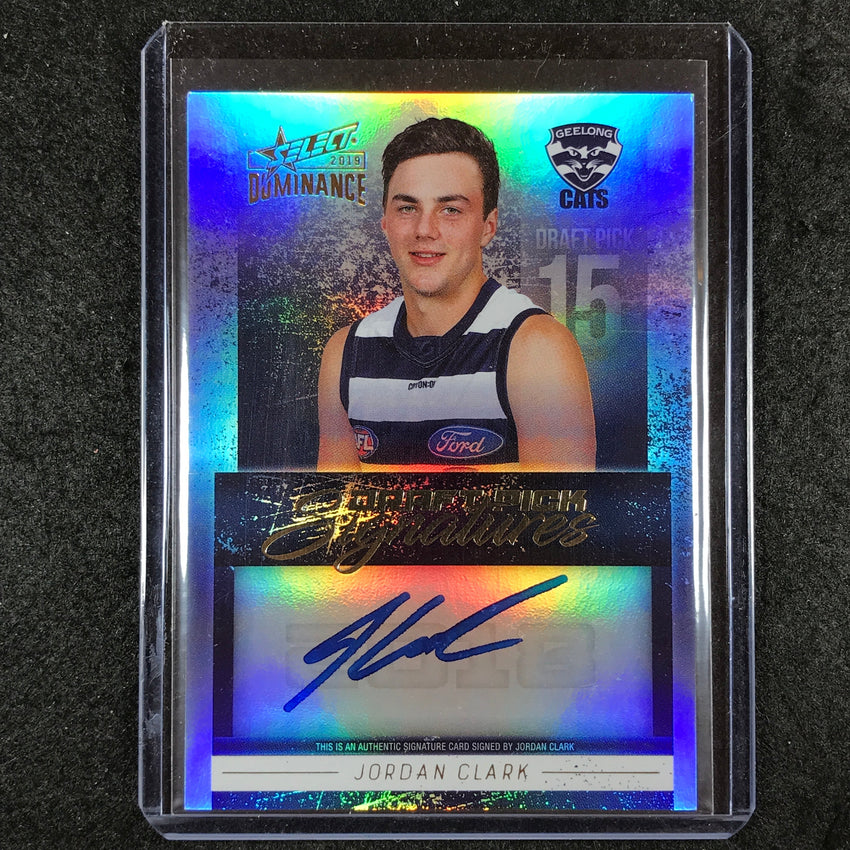 2019 Select AFL Dominance JORDAN CLARK 2018 Draft Pick Signature Auto 57/175 #7