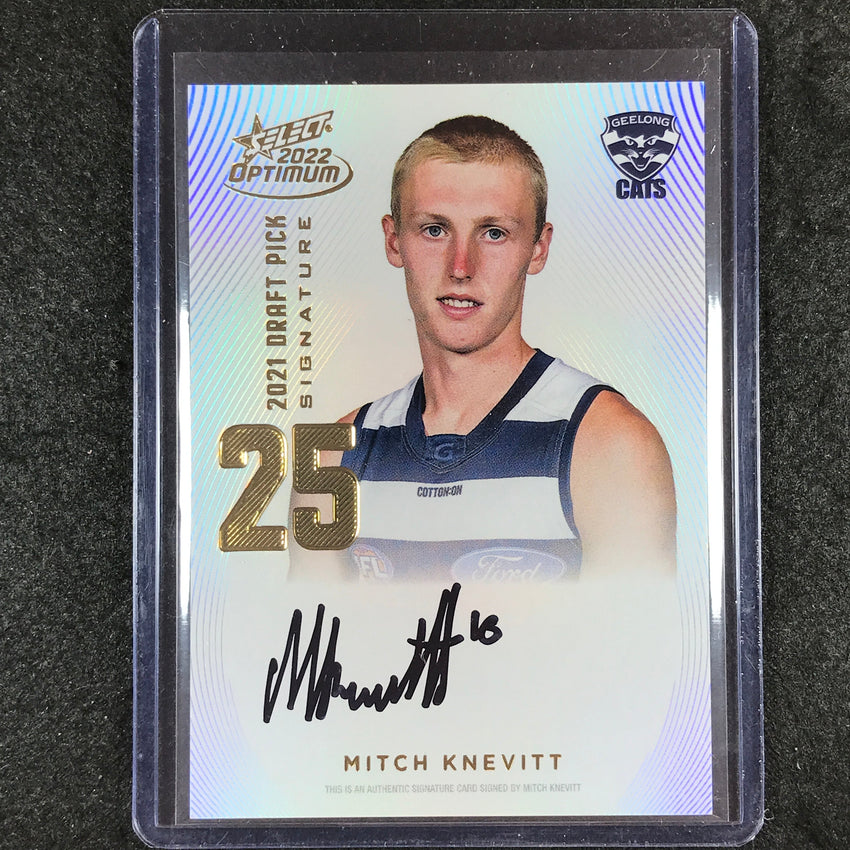 2022 Select AFL Optimum MITCH KNEVITT 2021 Draft Pick Signature Gold 24/85 #25