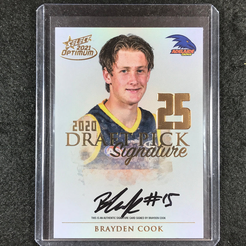2021 Select AFL Optimum BRAYDEN COOK 2020 Draft Pick Signature Gold 12/85 #25