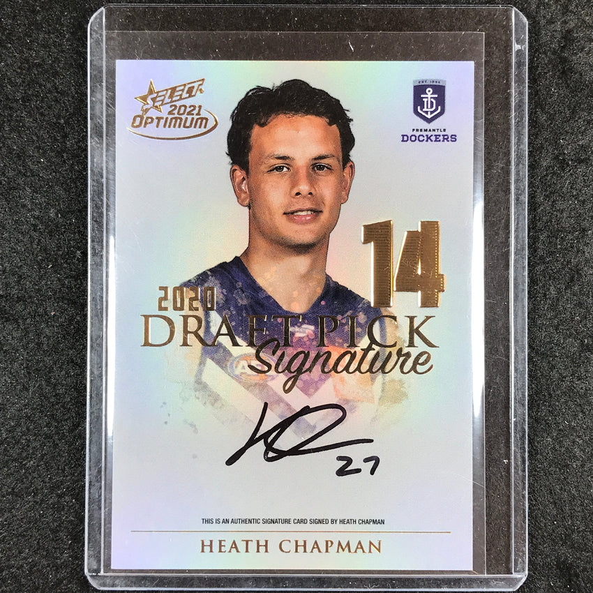 2021 Select AFL Optimum HEATH CHAPMAN 2020 Draft Pick Signature Gold 56/85 #14
