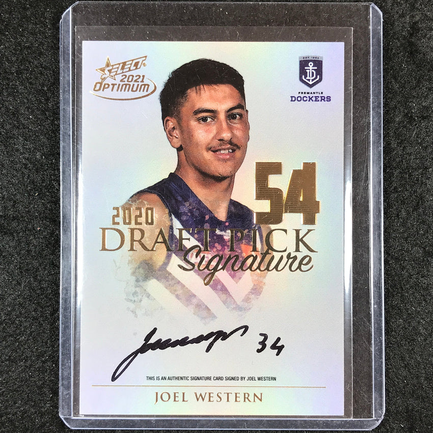 2021 Select AFL Optimum JOEL WESTERN 2020 Draft Pick Signature Gold 5/85 #54
