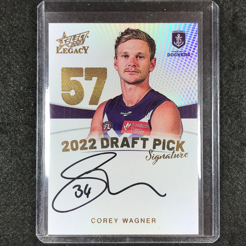 2023 Select AFL Legacy COREY WAGNER 2022 Draft Pick Signature Auto Gold 2/90 #57