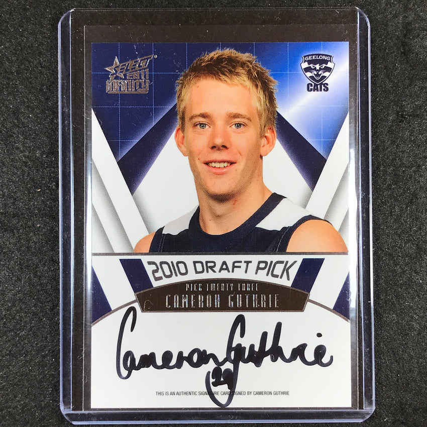 2011 Select AFL Infinity CAMERON GUTHRIE 2010 Draft Pick Signature Auto 128/275