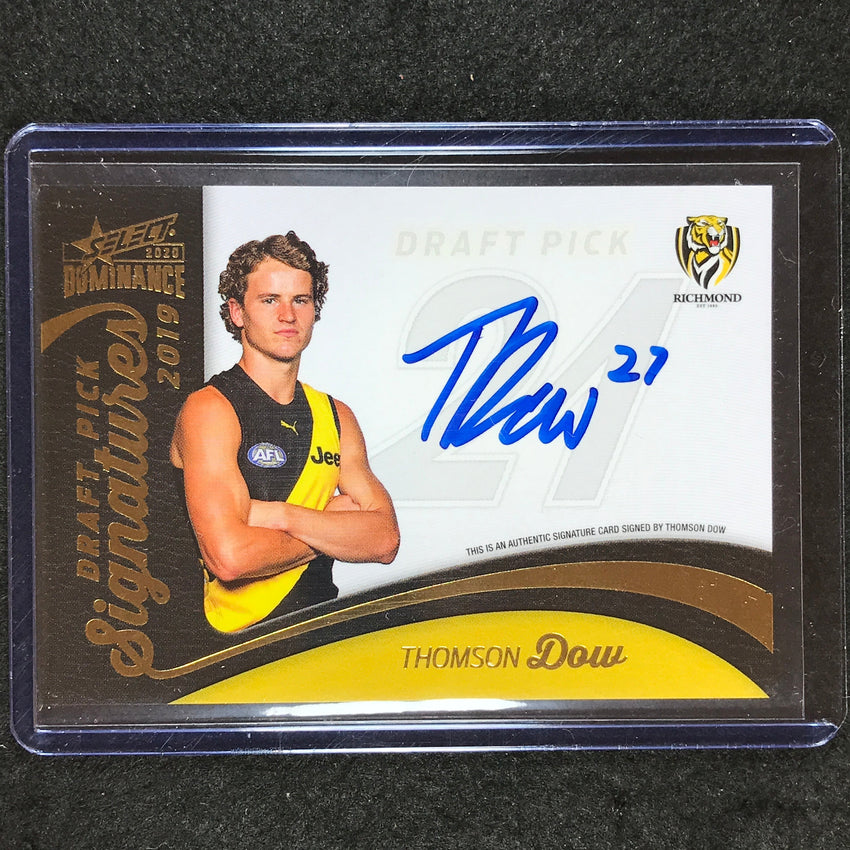 2020 Select AFL Dominance THOMASON DOW 2019 Draft Pick Signature Auto 72/175