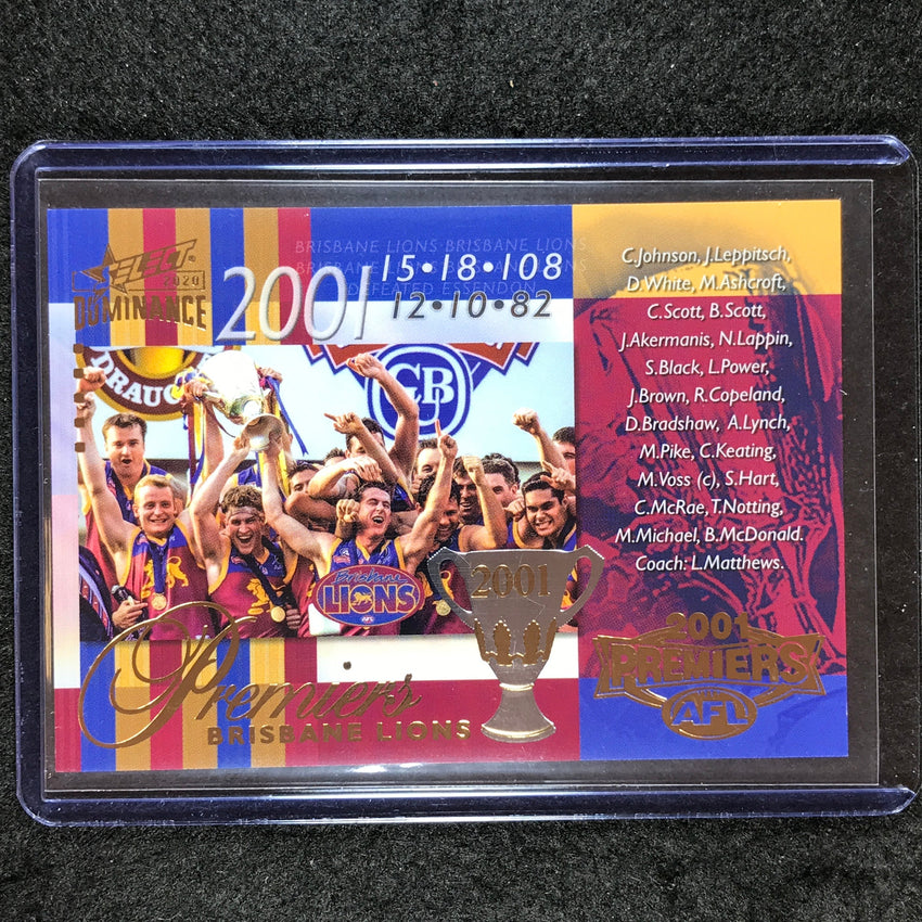 2020 Select AFL Dominance 2001 BRISBANE LIONS AFL Premiership 104/275 #107