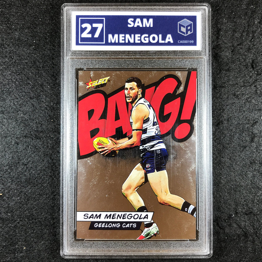2021 Select AFL Footy Stars SAM MENEGOLA Bang! 27/210 #52 Slabbed