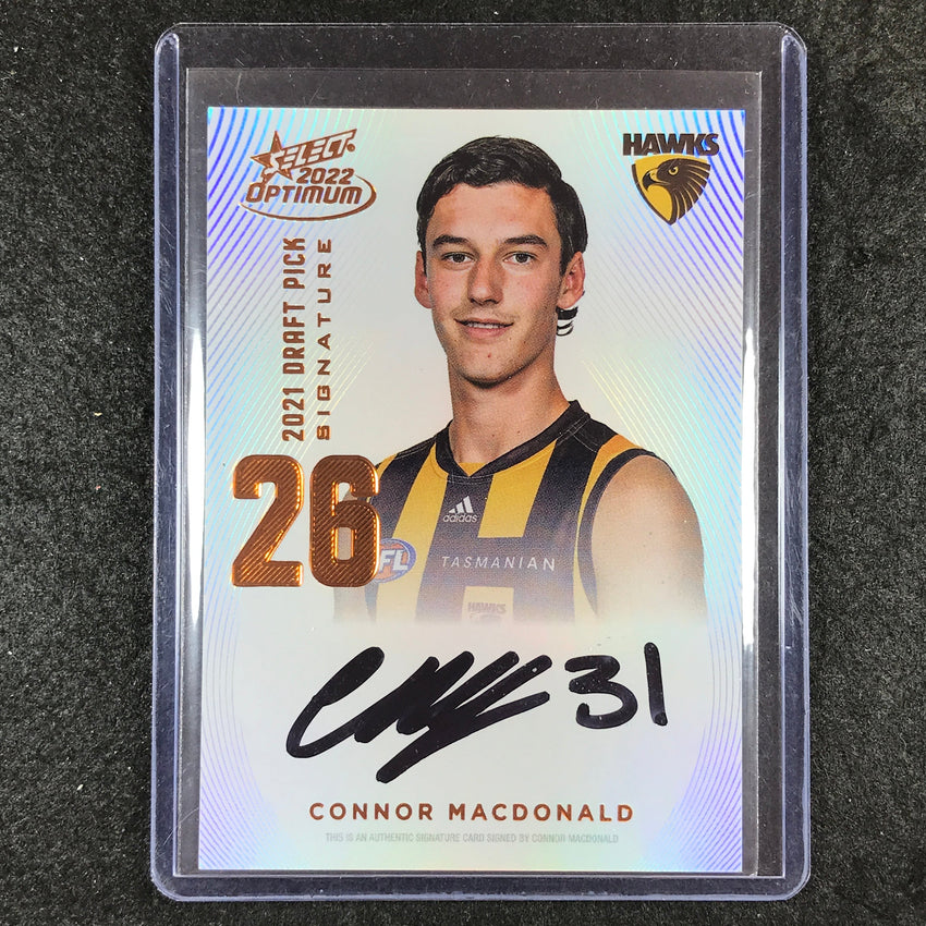 2022 Select AFL Optimum CONNOR MACDONALD Draft Pick Signature Copper 169/170 #26