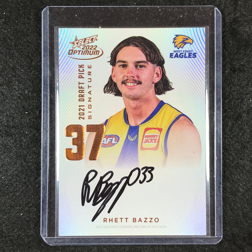 2022 Select AFL Optimum RHETT BAZZO 2021 Draft Pick Signature Copper 52/170 #37