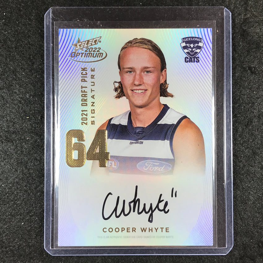 2022 Select AFL Optimum COOPER WHYTE 2021 Draft Pick Signature Gold 41/85 #64
