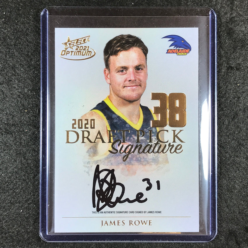 2021 Select AFL Optimum JAMES ROWE 2020 Draft Pick Signature Auto Gold 24/85 #38