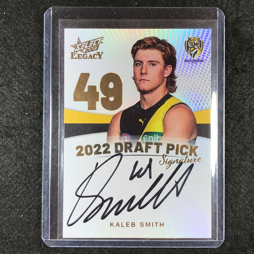 2023 Select AFL Legacy KALEB SMITH 2022 Draft Pick Signature Auto Gold 89/90 #49