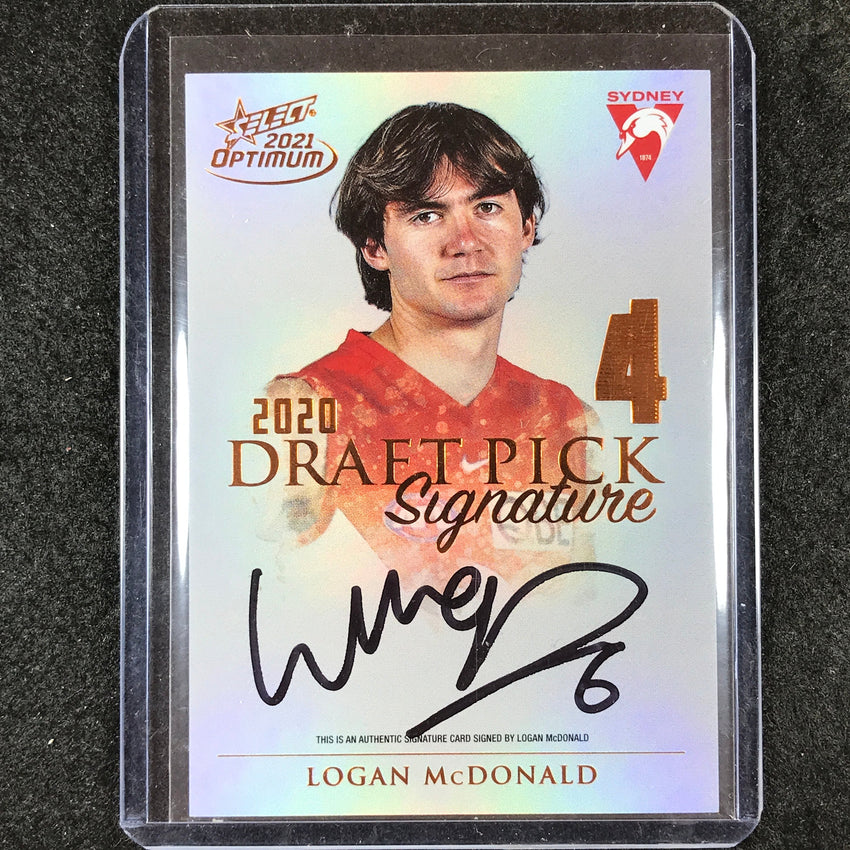 2021 Select AFL Optimum LOGAN MCDONALD 2020 Draft Pick Signature Copper 138/170