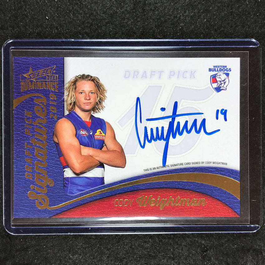 2020 Select AFL Dominance CODY WEIGHTMAN 2019 Draft Pick Signature 43/175 #18