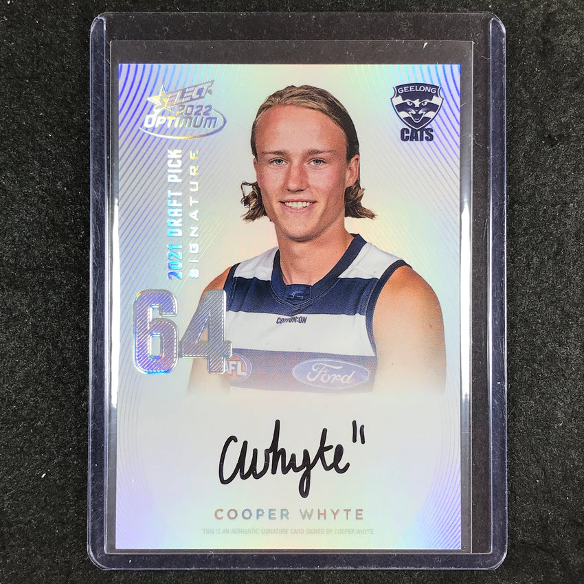 2022 Select AFL Optimum COOPER WHYTE 2021 Draft Pick Signature Platinum 29/40
