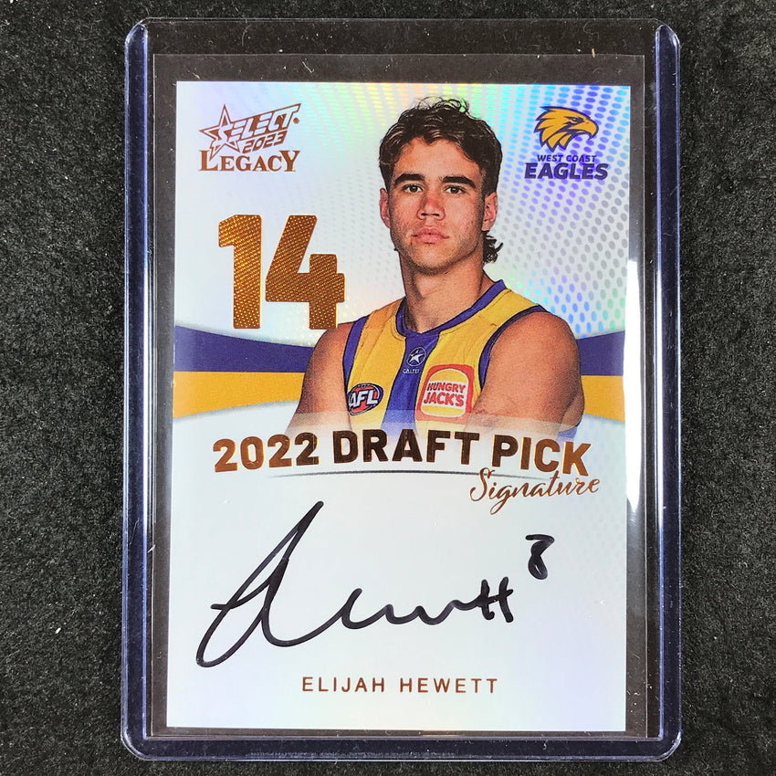 2023 Select AFL Legacy ELIJAH HEWETT 2022 Draft Pick Signature Copper 5/175 #14