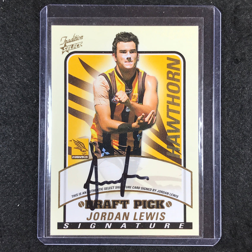 2005 Select AFL Tradition JORDAN LEWIS Draft Pick Signature Auto 306/600 #7